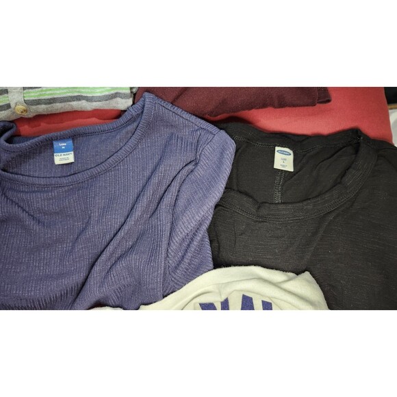 Lot of 8 Old Navy Women Shirts Med & Large Logo, Lux, Long Sleeve, Short Sleeve - Picture 3 of 16